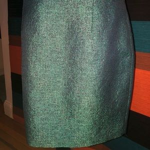 Elite Tahari Aqua Tweed Miniskirt w/ Silk Lining